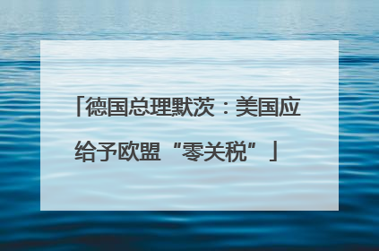 德国总理默茨：美国应给予欧盟“零关税”